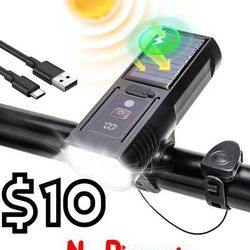 (NEW) Solar Rechargeable Bike Light + Horn