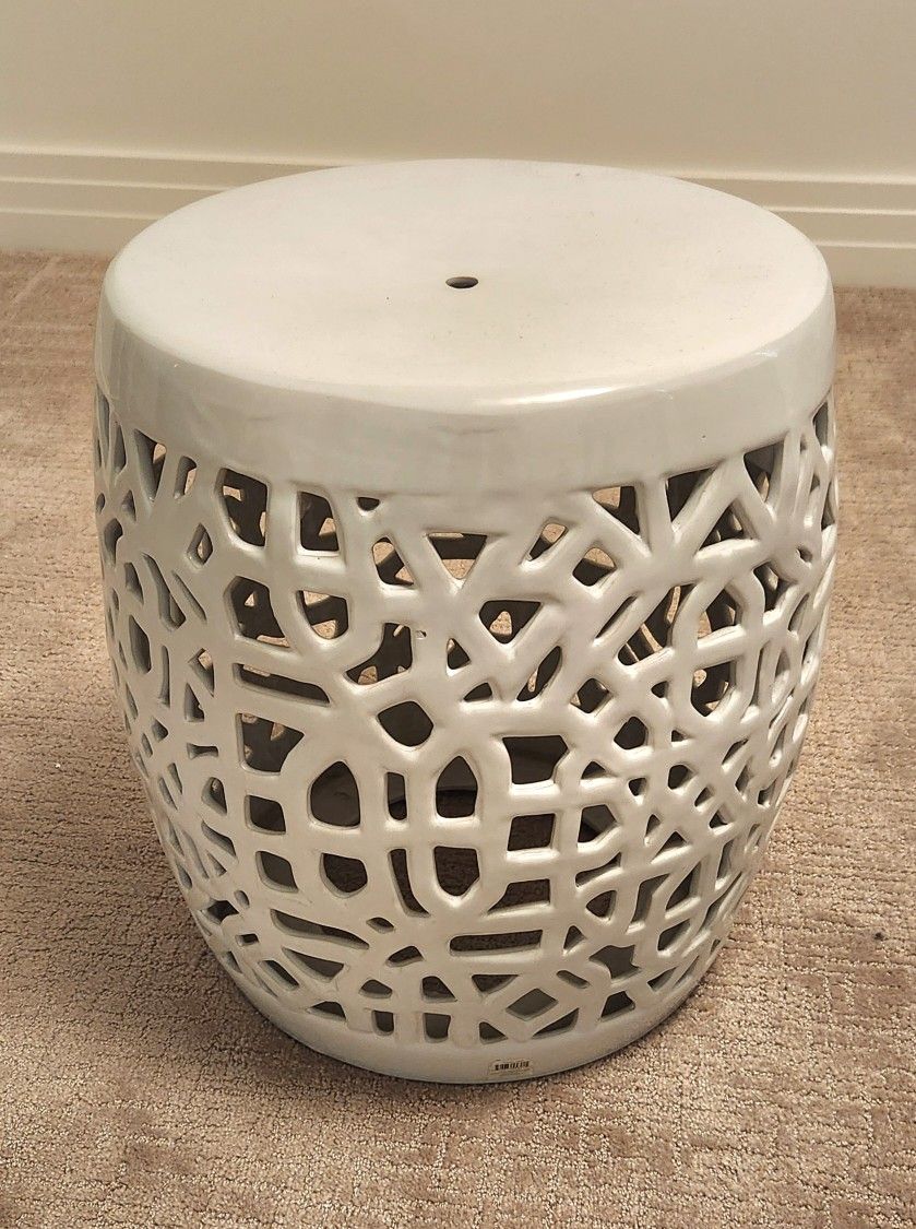 Extra Large Ceramic Stool, 16 " wide 19 "Tall OBO