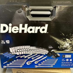 DieHard 1/4", 3/8", 1/2" Drive Ratchet Socket Set, SAE & Metric, 152-Piece, 72 Tooth DHP55150