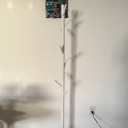 White Wood Freestanding Coat Rack