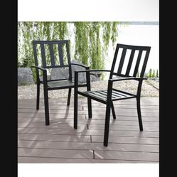 2 Piece Patio Dining Seating Chair 