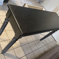 Sofa Table With Drawer Black Wood Entry Entryway 