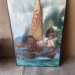 Disney Moana Framed Poster New 