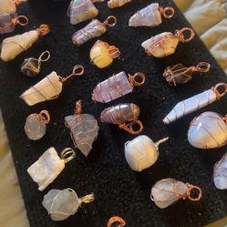 Hand Made Wire Wrapped Natural Crystals 