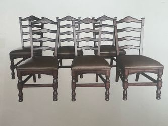 Six Ladder-back Dining Chairs