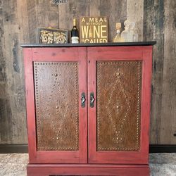 Large rustic liquor and wine cabinet