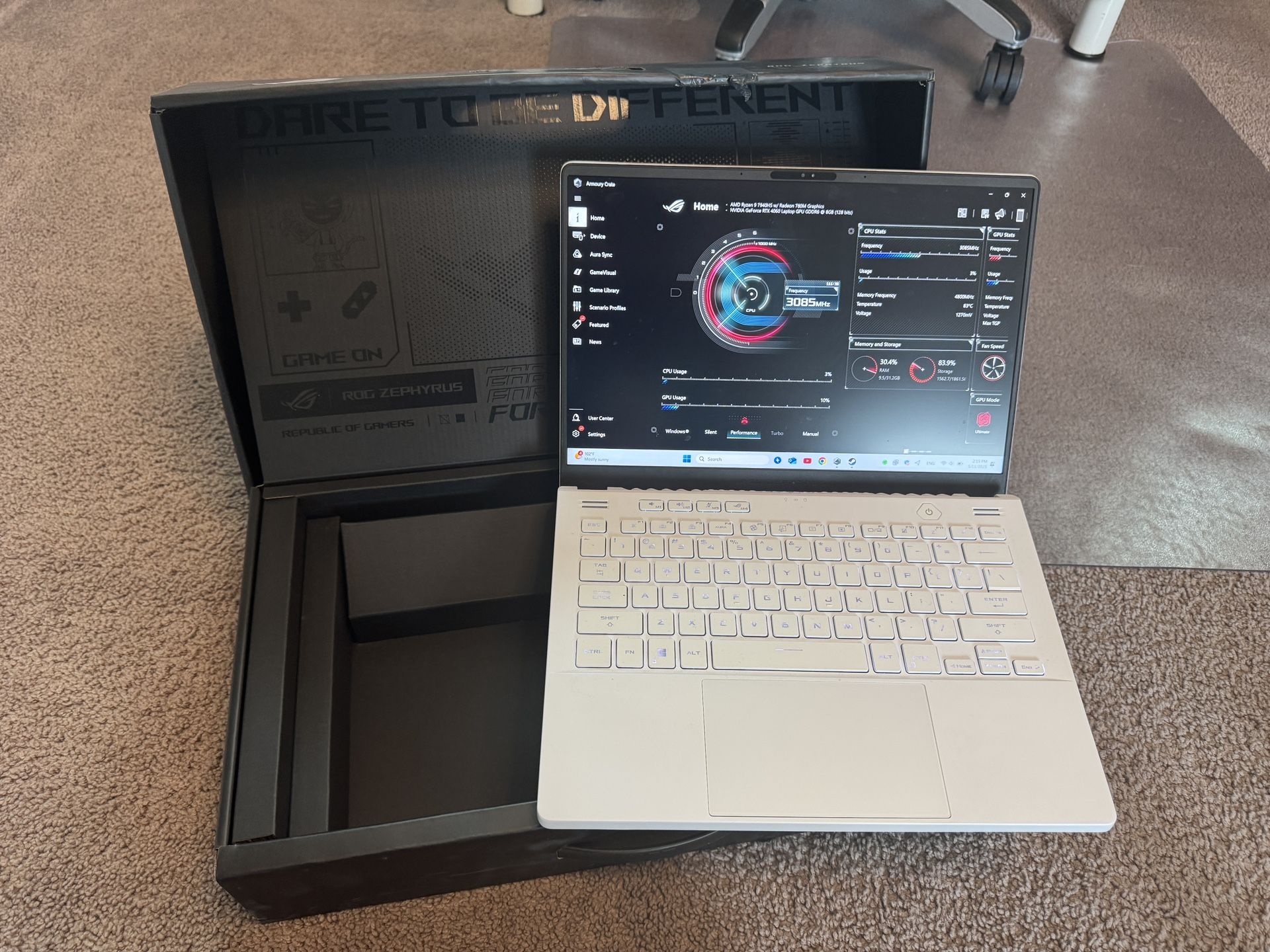ASUS ROG Zephyrus G14 – Ryzen 9 / RTX 4060 / 32GB RAM / 2TB M.2 SSD – Excellent Condition