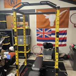 Power Rack With Bar and Weights