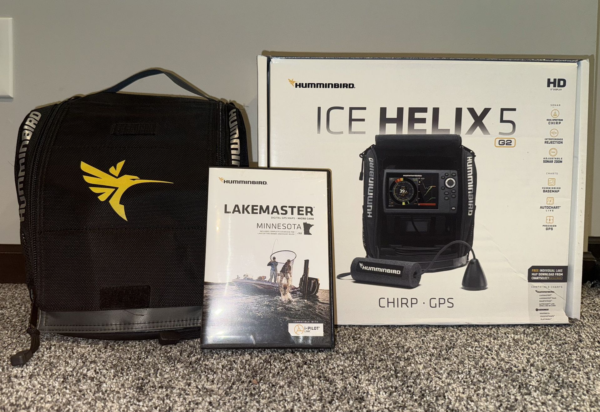 Humminbird Helix 5 Ice G2 Chirp GPS + Lake Master Chip