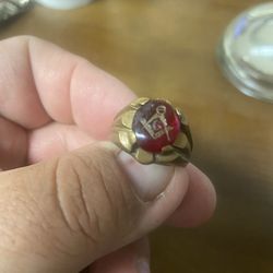 Vintage Mason Masonic Ring Ruby 