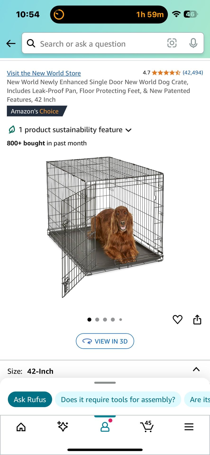 42 inch dog crate 