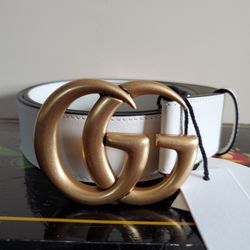 Gucci SNOW White GG 1.5" Marmont Belt