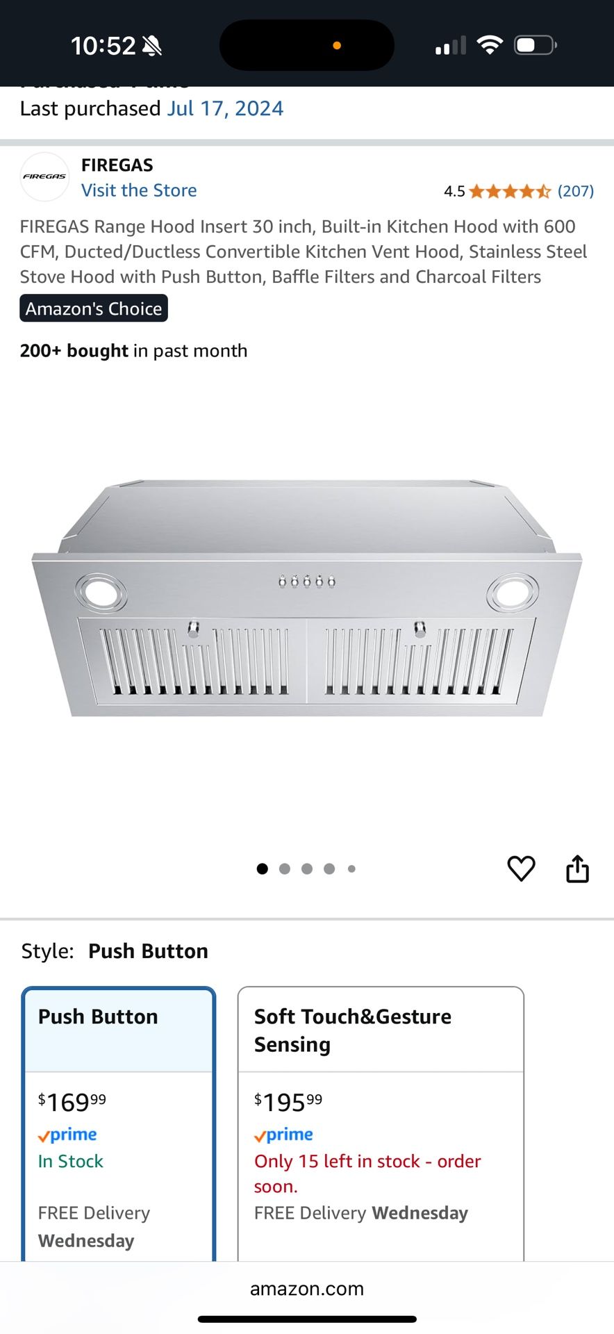 Firegas Range Hood