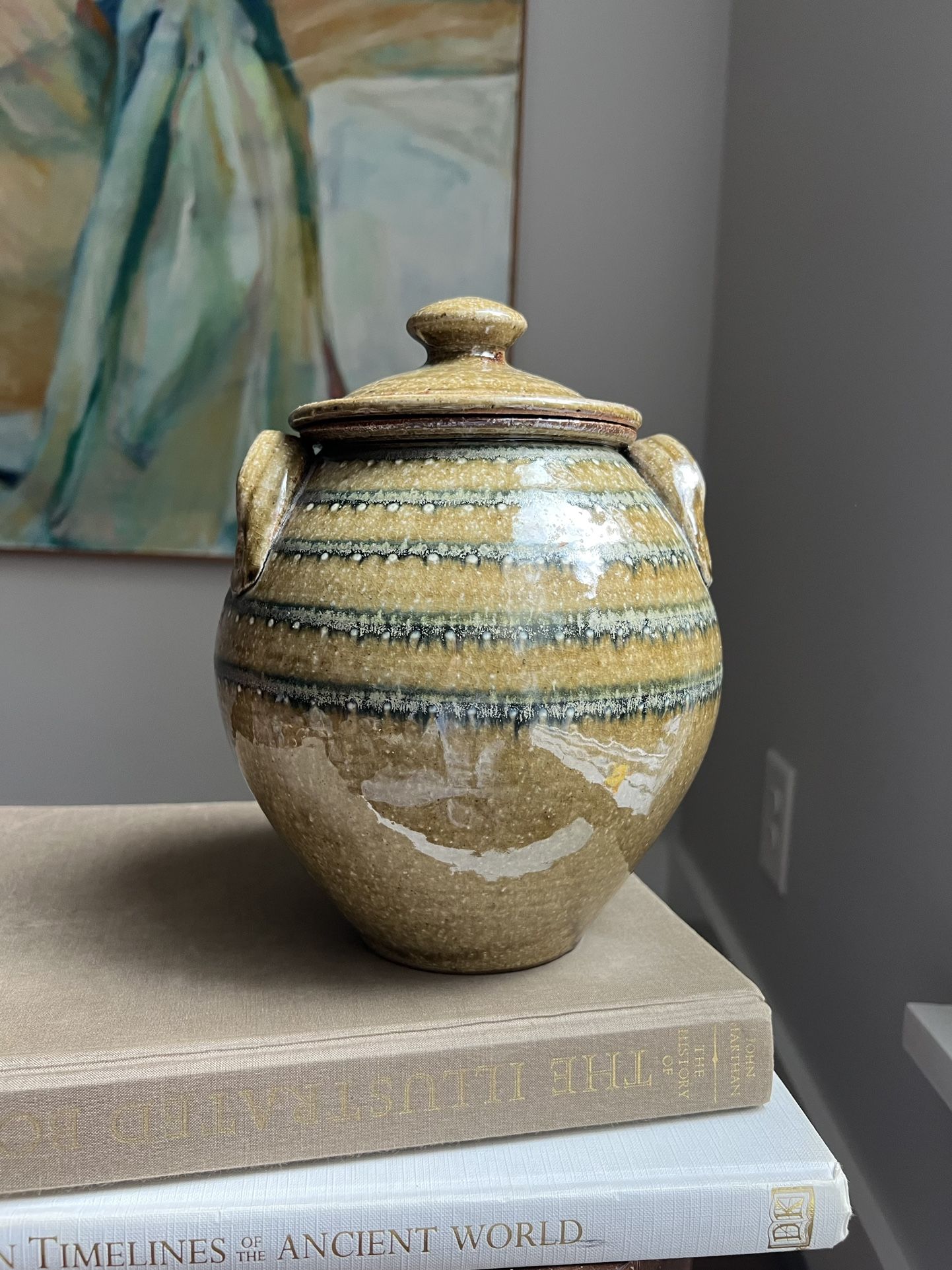 Handcrafted Detailed Ginger Jar ( H9 1/2” ) firm on price