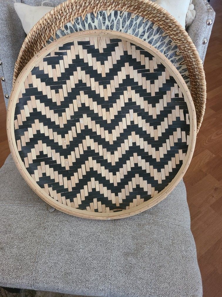 Boho wicker Hanging Basket