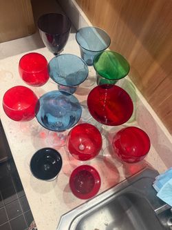 Colored Glass Stemware Set – Mixed Colors