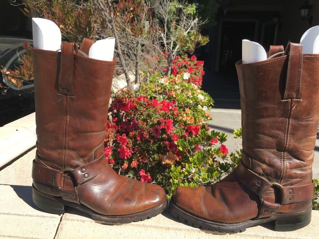 Frye 90s Harness Biker Leather Boots - 9Mens - Brown