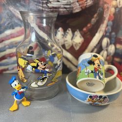 Mickey Mouse themed 4-piece dish set Vintage 