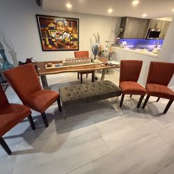 5 Dining Room Chairs and Bench chair 