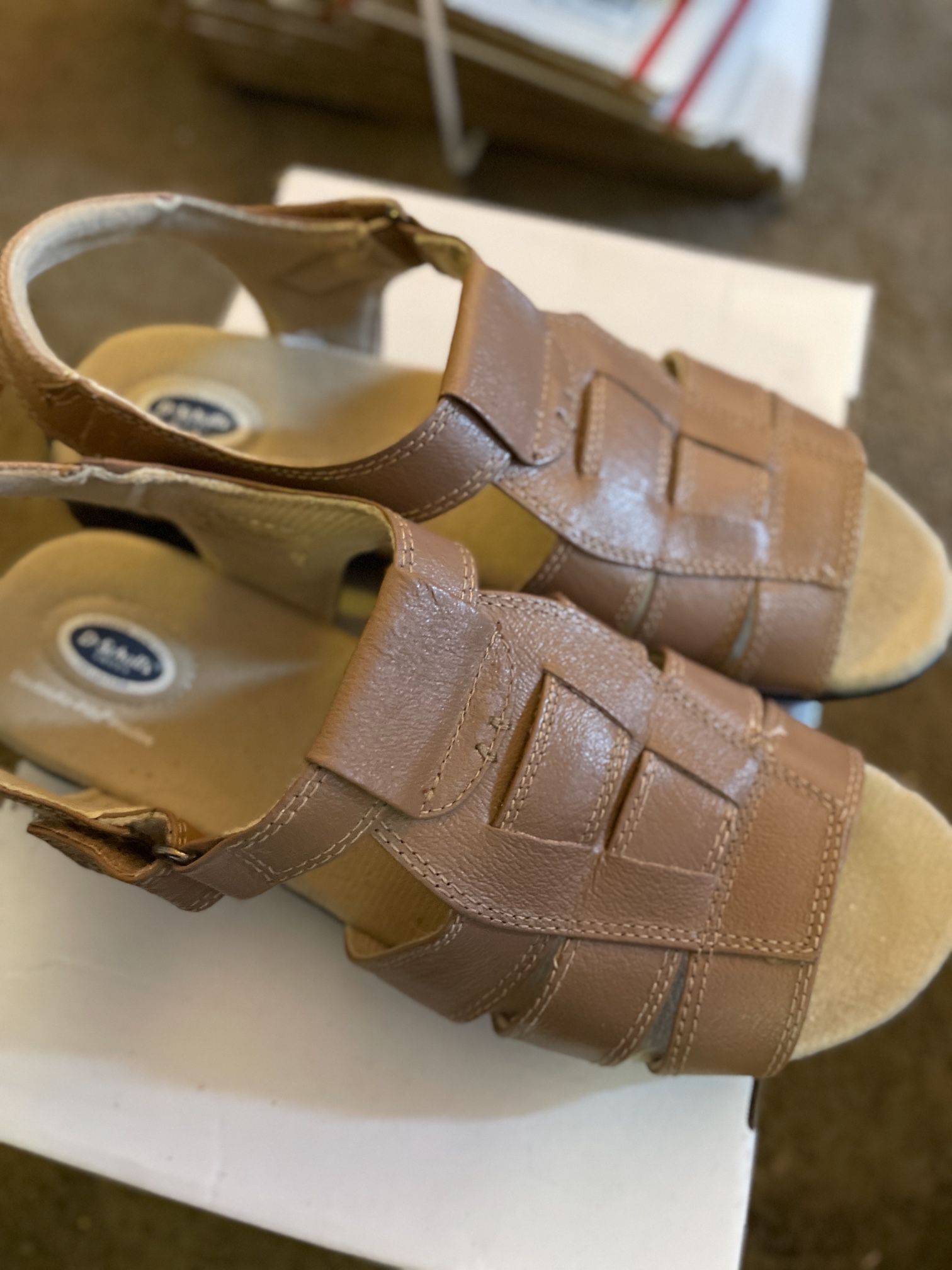 Dr Scholls Brown Leather Sandals