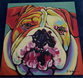 Canvas Bulldog Art