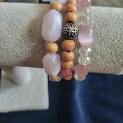 Set Of 3 Bead Bracelets 