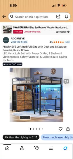 Full size loft bed