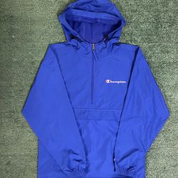 Champion half zip windbreaker blue hoodie