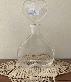 Vintage Lead Crystal Toscany Heart Shaped Perfume Bottle- Never Used