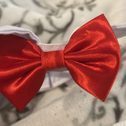 Small dog cat Puppy Neck Bow Tie Red Size Large For Small Breed Dogs 