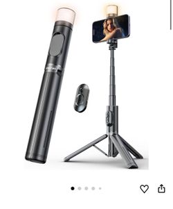 Pnitri Selfie Stick with Curved Fill Light, Portable & Stable Phone Tripod Stand with Wireless Remote for iPhone/Samsung/Google/One Plus/Sony etc.