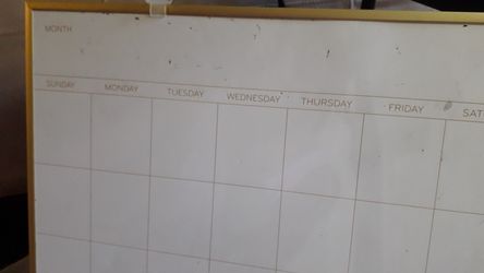 Dry erase white board calendar gold frame