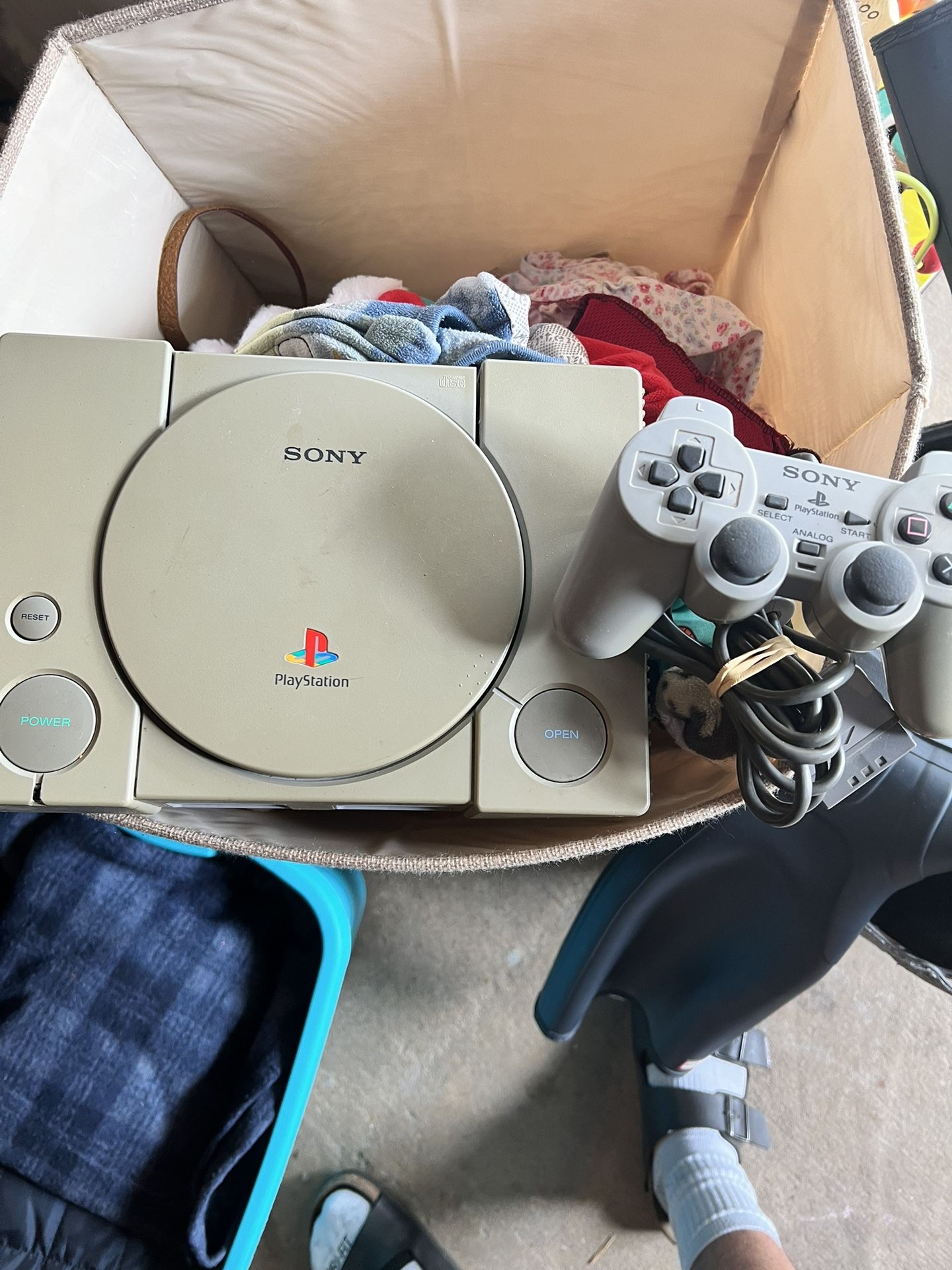 PlayStation 1 Console And Controller 
