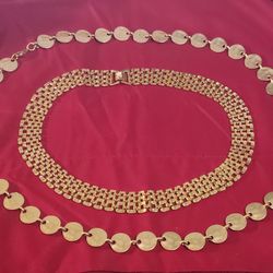 Premier Designs Preowned Goldtone Costume Fashion Jewelry Necklaces - Heavy, Nice Condition 