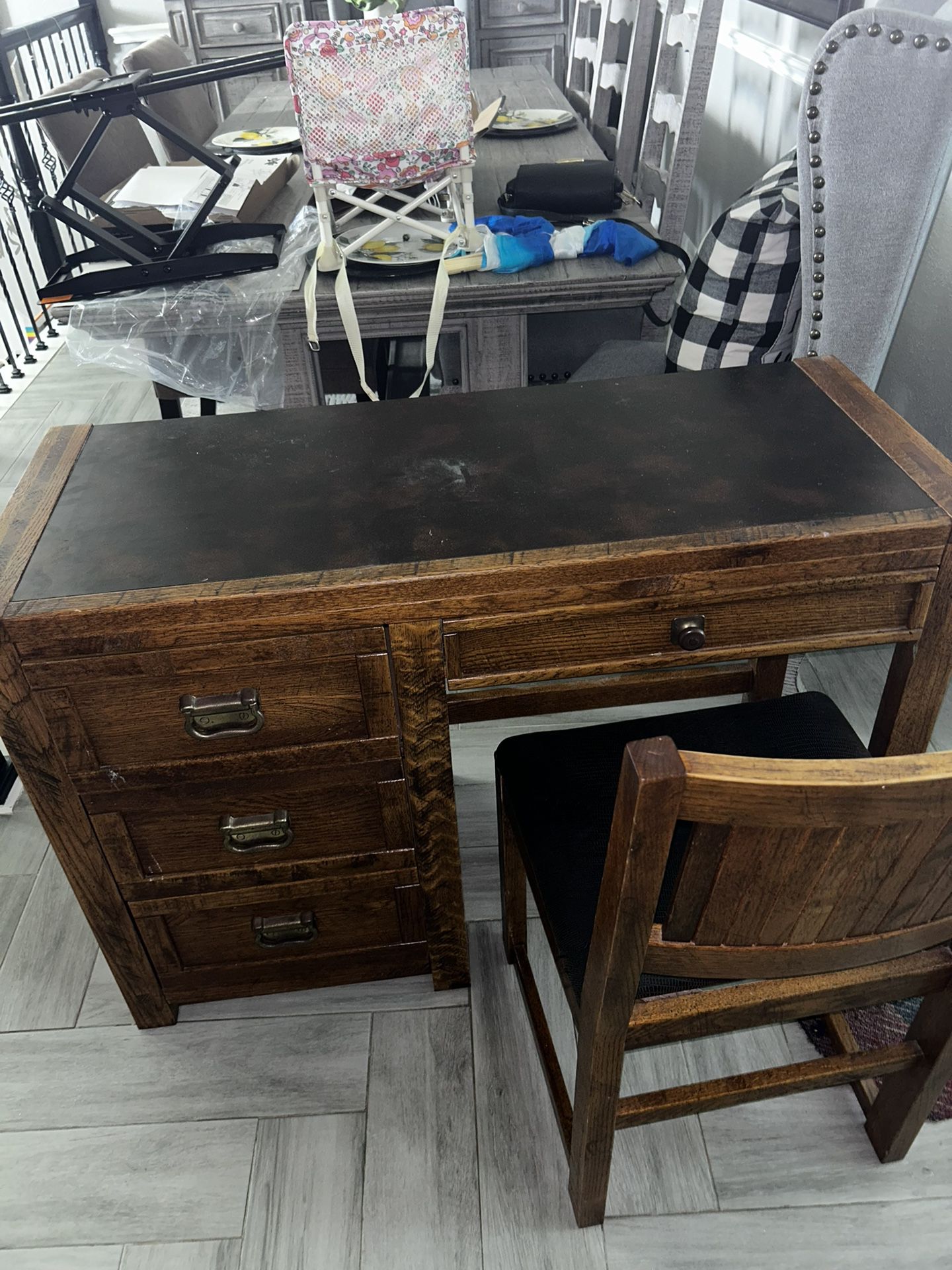 Wooden Desk with chair
