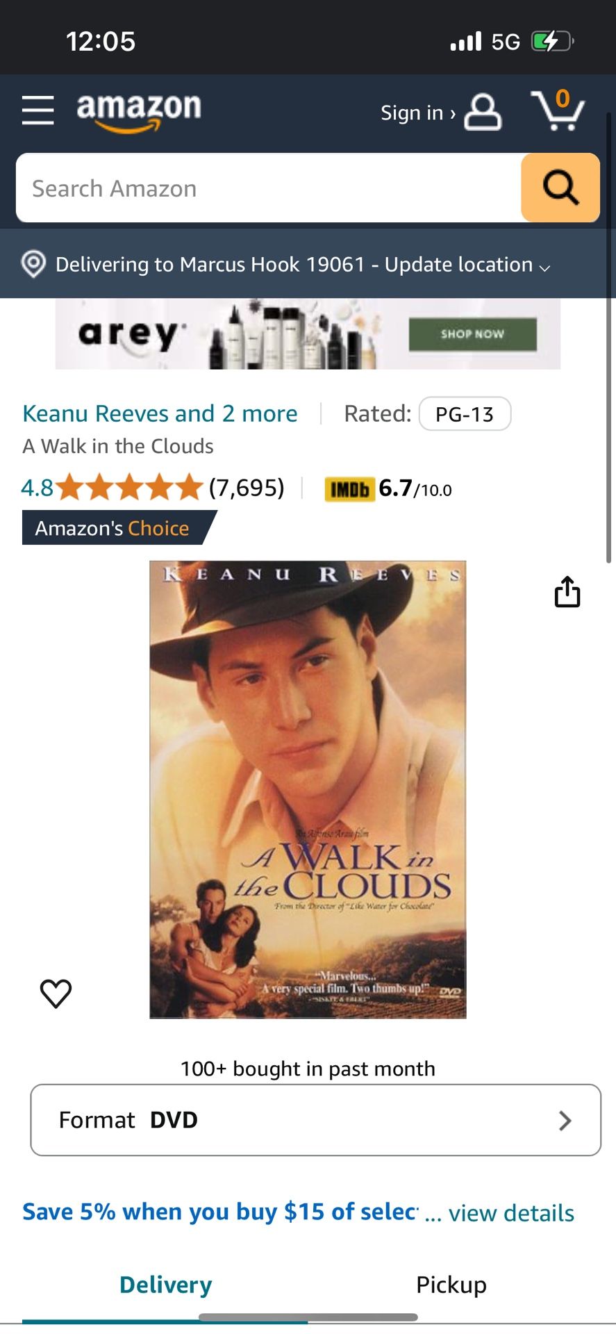 A walk in the clouds DVD