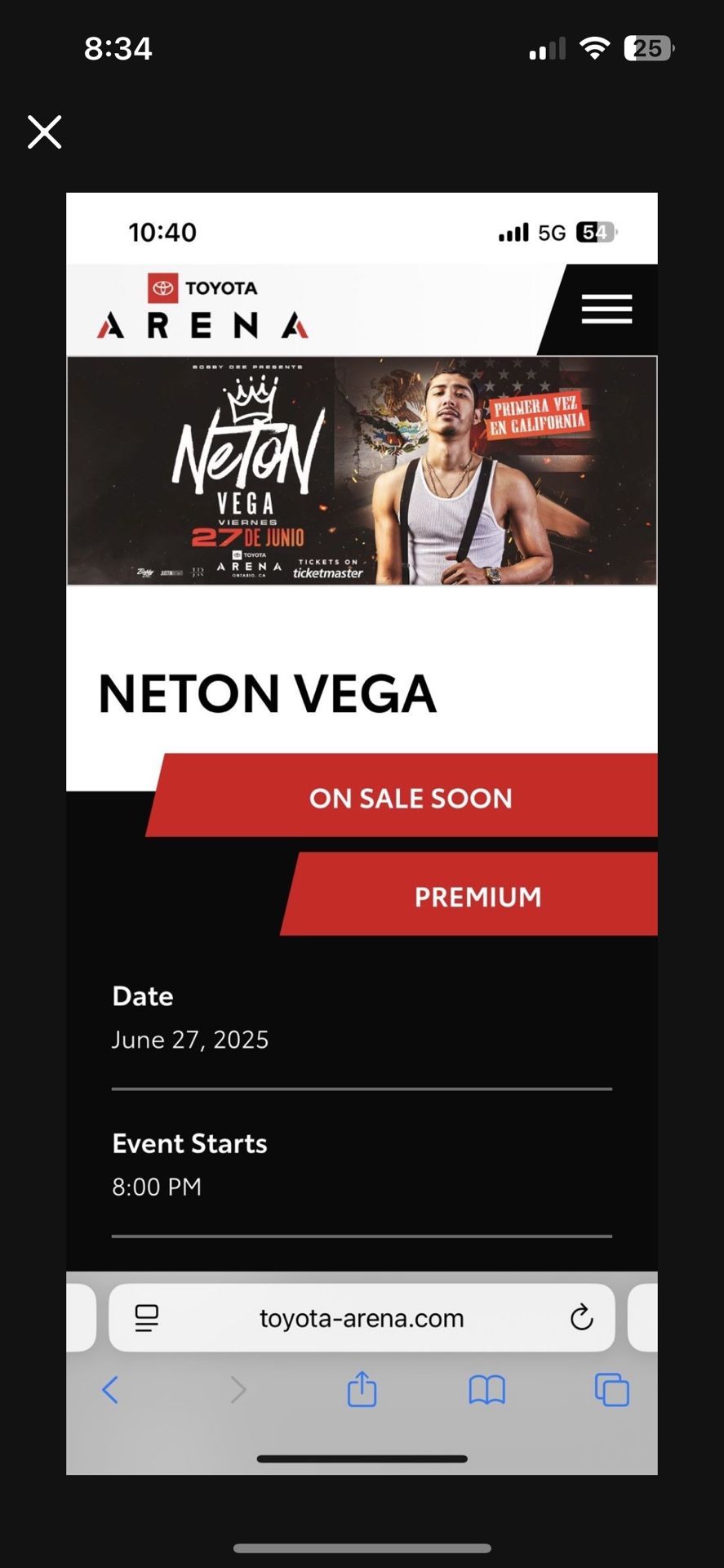 Neton Vega Suite 8 Tickets 