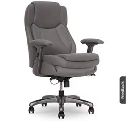 La-Z-Boy Noelin Ergonomic Fabric Swivel Task Chair, Gray