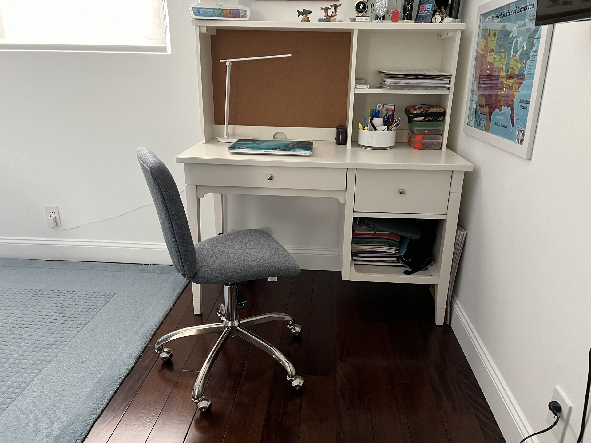 Desk And Hutch Set/ Morgan Storage Desk- Pottery Barn Solid Wood Kids Desk