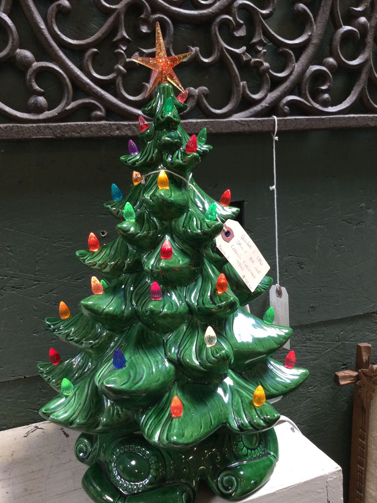 Vintage Lighted Ceramic Christmas Tree 
