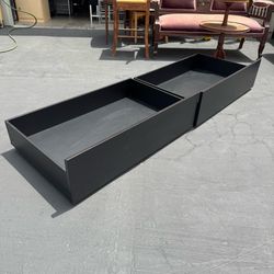 Set of 2 IKEA MALM Under Bed Storage Box with Wheels for Queen/King Black Very Good Condition
