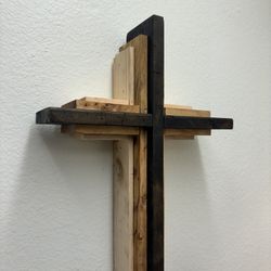 Handmade Wooden Cross Wall Decor Rustic Farmhouse Home Decor Wall Mount Cross Christianity Jesus Piece Religious Cross Decor