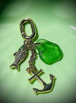 Green sea glass swimwear jewelry charms