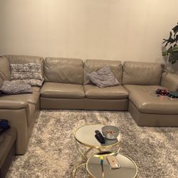 	•	Leather Sectional Couch – Good Condition