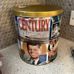 The American Century Tin 1(contact info removed) Trail's End Gourmet Popcorn Millennium vintage RARE find
