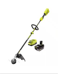 RYOBI ONE+ HP 18V Brushless 15 in. Attachment Capable String Trimmer with 6.0 Ah Battery and Charger
