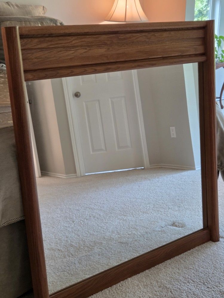 Wood Framed Large Mirror