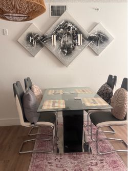 Modern Glass Dining Table Set