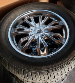 20 inch Velocity Wheels with GoodYear tires 305 50 20 90% of life even wear Chevy 6 lug patterns. Only 2 wheels w/tires $140