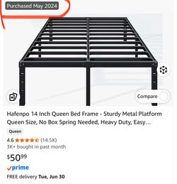 Bed Frame - Queen Metal